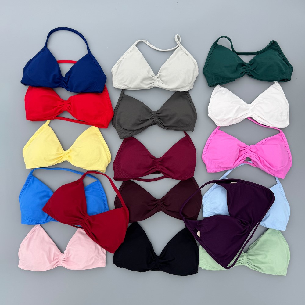 Sports Bra High Impact - เสื้อชั้นในสตรีแบบมีสายสำหรับออกกำลังกาย รองรับทรงสูง ดันทรง สายบาง ไร้ตะเข็บ แบบคล้องคอ