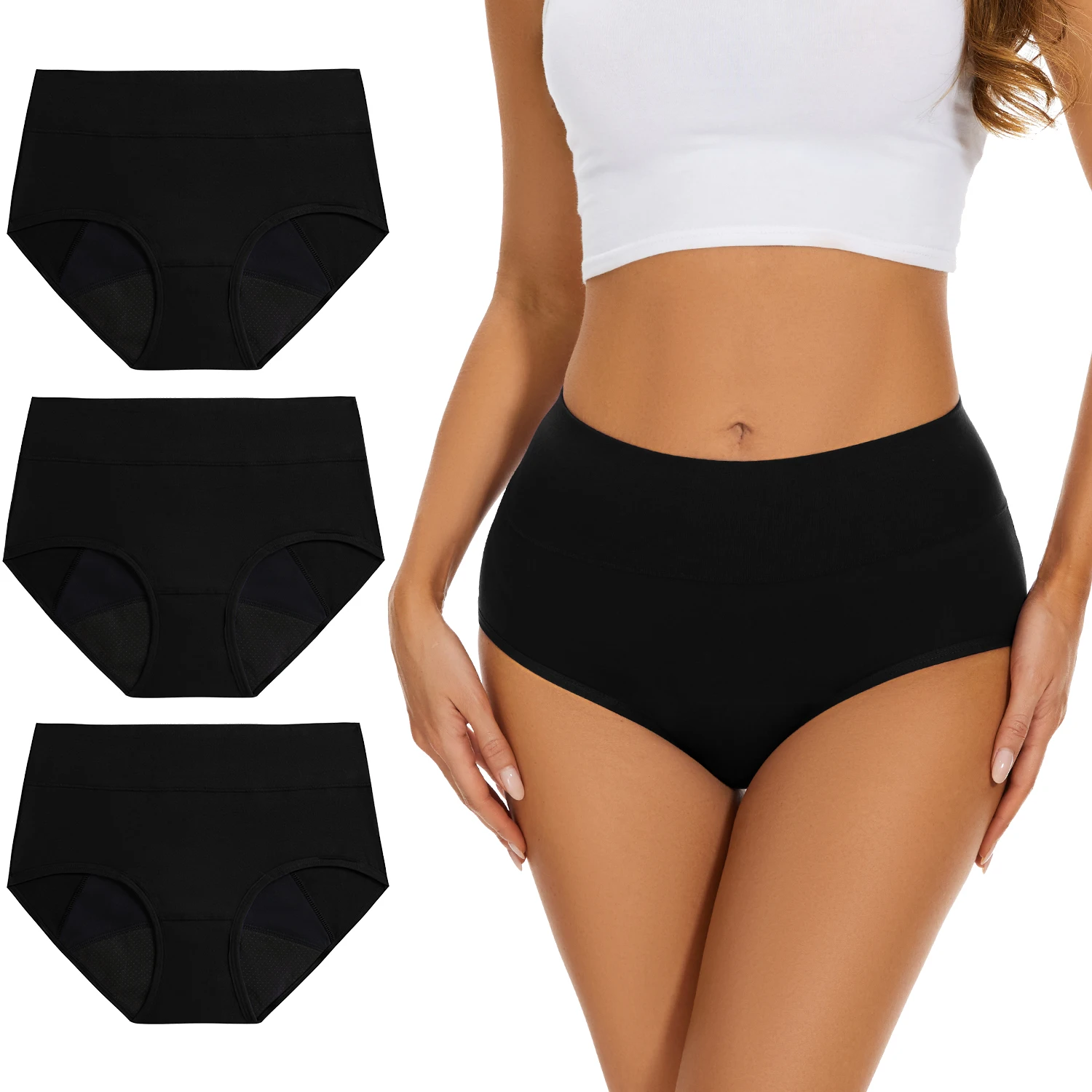 Period Panty Absorbent - 3 ชิ้น/ล็อตประจําเดือนกางเกงสําหรับมีประจําเดือน 4 ชั้น Leak PROOF