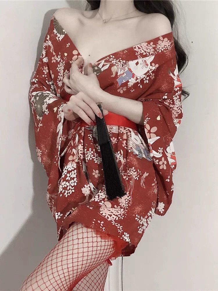 เพศชุดกิโมโนญี่ปุ่นชุดนอนเซ็กซ - Robe Silk Women บทวิจารณ์และราคา