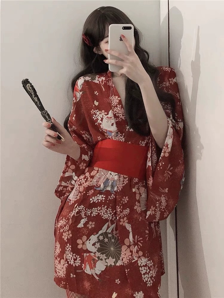 เพศชุดกิโมโนญี่ปุ่นชุดนอนเซ็กซ - Robe Silk Women บทวิจารณ์และราคา