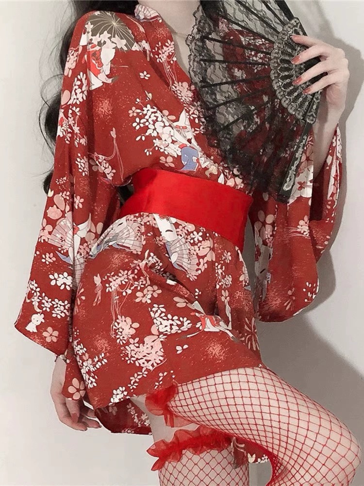 เพศชุดกิโมโนญี่ปุ่นชุดนอนเซ็กซ - Robe Silk Women บทวิจารณ์และราคา