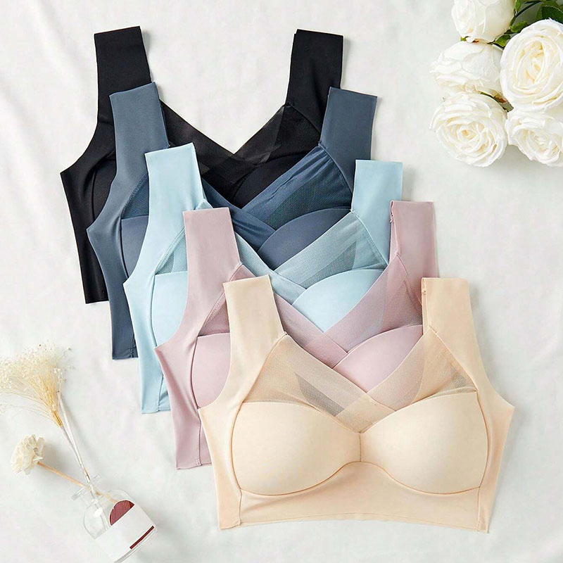 5PCS ผู้หญิงกีฬา Bras เต็มถ้วย - Bralette Wireless Soft บทวิจารณ์และราคา