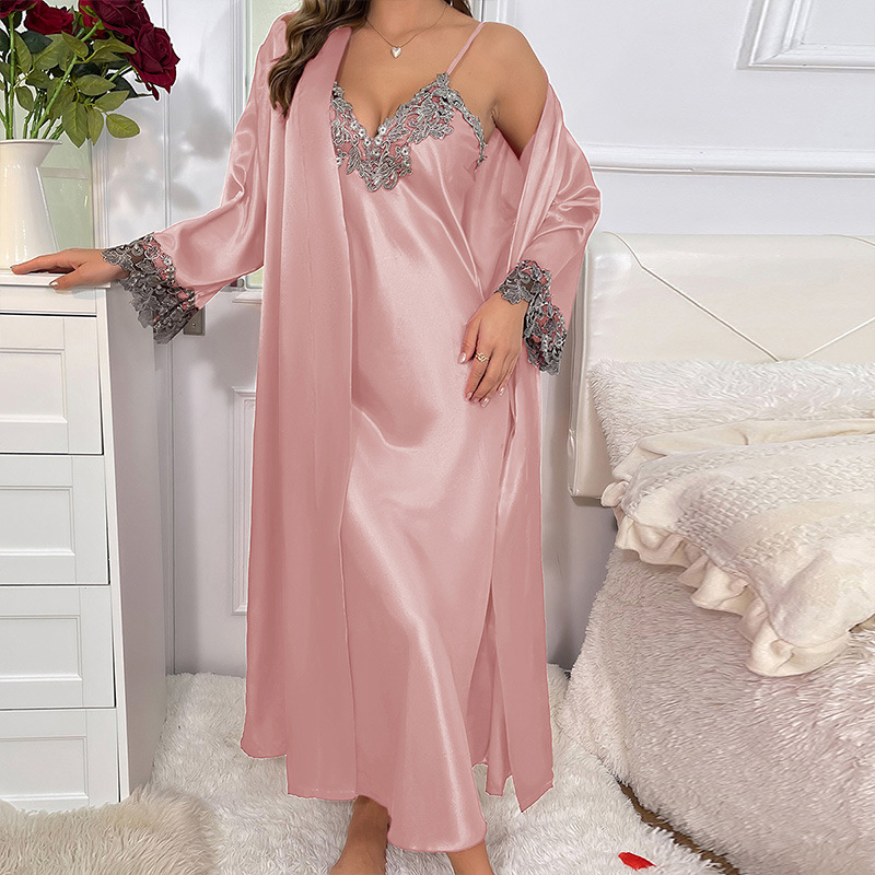 ชุดเดรสสายเดี่ยวและเสื้อคลุมสำ - Robe Silk Women บทวิจารณ์และราคา